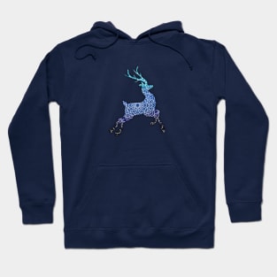 Blue Flying Reindeer Mandala Hoodie